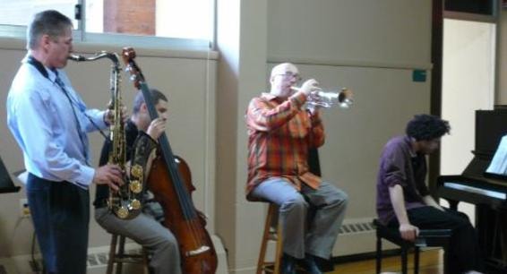 Frank Lillie performing with the Brian Lynch Quartet